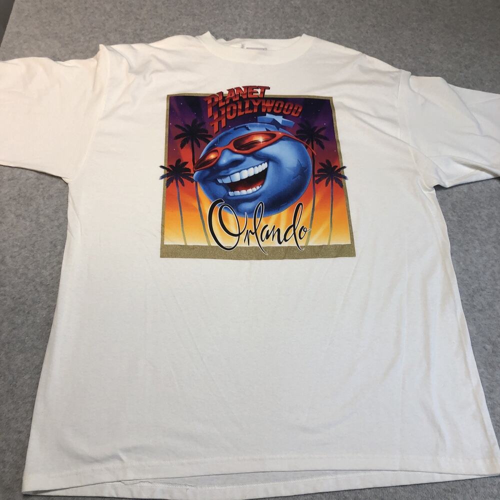 Vintage Planet Hollywood T Shirt Men’s XXL Orlando White 100% Cotton